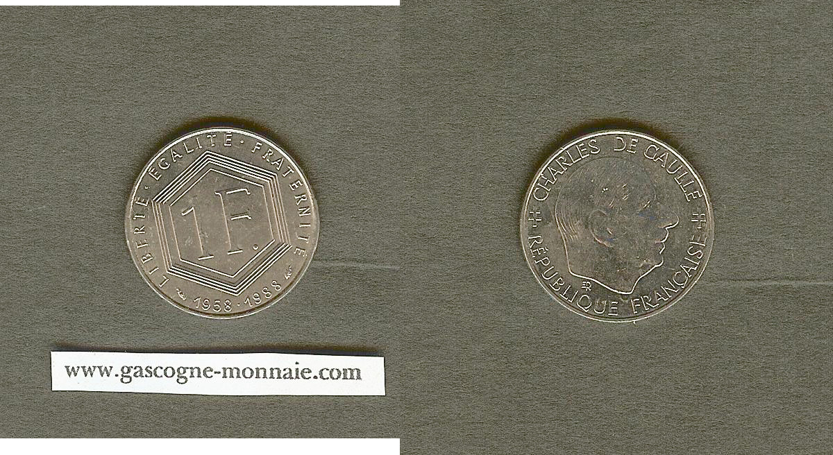 1 francs Charles De Gaulle 1988 NEUF